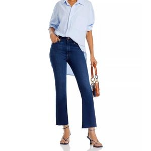 Mother Hustler High Rise Frayed Flare Leg Ankle Jeans Home Movie Size 25